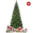 thumbnail image 1 of Patiojoy 8 FT Artificial Christmas Tree Hinged Decoration Pine Tree with Pine Cones, 1 of 9