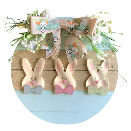 

Closeout Deals! Easter Eguiwyn Wreath Hangers Door Ornaments Door Easter Easter Front Hanging Bunny Wreath Front Door Hanging Decoration Easter Welcome Doorplate (3D)