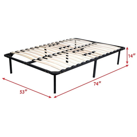 Wood Slats Metal Bed Frame Platform Mattress Foundation