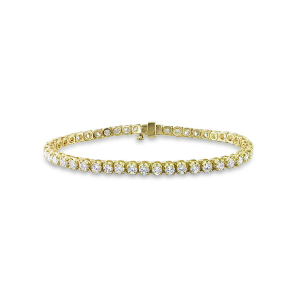 Miabella - 6 Carat T.W. Diamond 14kt Yellow Gold Tennis Bracelet, 7 ...