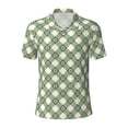 thumbnail image 2 of Daiia Daisy Plaid Green Pattern Men’s Polo Shirts,Solid Deck Shirt,Classic Fit, Breathable Cotton Polo for Casual and Sport Wear-Medium, 2 of 9