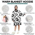 thumbnail image 5 of Wearable Oversized Blanket,Black White Cow Pattern Wearable Blanket Hoodie for Adults,Cozy Hooded Blankets with Super Pockets,Super Warm Fuzzy Pullover for Women & Men, 5 of 6
