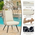 thumbnail image 4 of Bigleap Wicker Egg Chair, Outdoor Indoor Egg Basket Lounge Chair w Cushion for Patio Backyard Garden Living Room,Beige, 4 of 7