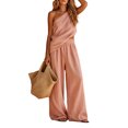 thumbnail image 5 of MLCDZ Womens Cotton Linen Sets 2 Piece Vacation Matching Outfits One Shoulder Sleeveless Crop Top Loose Wide Leg Pants Pockets Boho Travel Resort Outfit, 5 of 8