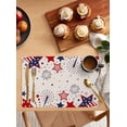 thumbnail image 2 of Cotton Linen Red White and Blue Stars Placemat 4th of July Placemats Set of 6, Red Blue Stars Firework Non-Slip Table Mats for Dining Table,12x18 Inch Heat Insulation Patriotic Place Mats, 2 of 6