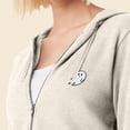 thumbnail image 5 of Dalix Ghost Embroidered Fleece Zip Washed Hoodie Cold Fall Winter Women in Bone XL X-Large, 5 of 5