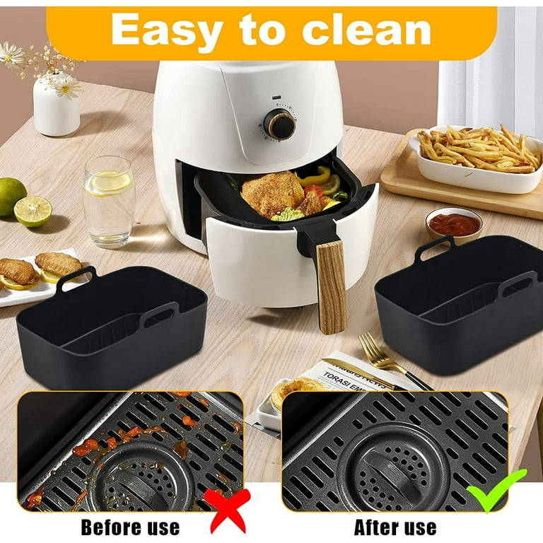  2Pcs Air Fryer Silicone Liners for Ninja Dual Air