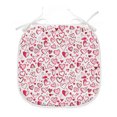 thumbnail image 1 of Valentines Dining Chair Pad, Sketch Drawing Style Hearts in Red and Pink Pattern for Romantic Couples, Water Resistant Pillow with Straps for Kitchen Seats, 2 Pieces Set, Ruby Pink White, by Ambesonne, 1 of 5