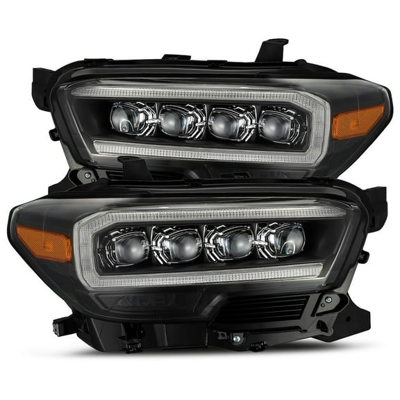 AlphaRex 16-20 Toyota Tacoma NOVA LED Projector Headlights Plank Style Black with Activation Light (Part #880707)