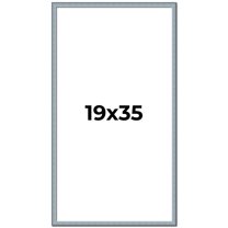 19x35 Frame Blue Scuffed Farm Board Solid Wood Picture Frame Width 0.75 Inches | Interior Depth 0.5