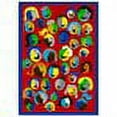 thumbnail image 2 of Joyful Faces 7'8" x 10'9" Oval Area Rug In Color Red, 2 of 2