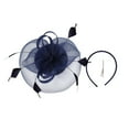 thumbnail image 6 of JFGHDG Fascinators Hats for Women,Tea Party Hats for Women,Head Piece for Women,Hat for Women,Fascinator Headband,Fascinator Hat Flower Feather Mesh Tea Party Hairband Navy One Size, 6 of 7