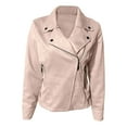 thumbnail image 7 of Uooqdmx Cropped Jacket Women Suede Jacket Women Zip Up Jackets for Women Faux Leather Jacket Women Open Front Cropped Coat Outwear, Beige XL, 7 of 7