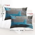 thumbnail image 2 of Throw Pillow Covers Modern Home Art Decor, 12 x 20 Inches Set of 2 Pillow Cases Decorative, Abstract Oil Painting Pillowcases for Bedroom, Living Room, Teal Grey, 2 of 6