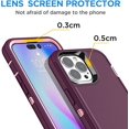 thumbnail image 7 of Entronix Heavy Duty Case Designed for iPhone 14 Shockproof Triple Layer Rugged Case (Purple), 7 of 7