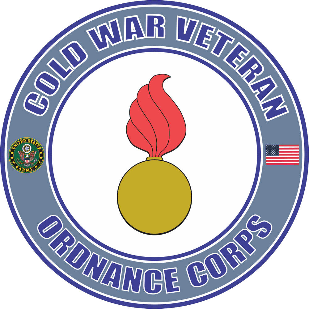 3.8 Inch U.S. Army Cold War Ordnance Corps Color Veteran Decal