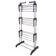 thumbnail image 5 of Aquaterior Folding 3 Tier Clothes Drying Rack Rolling Collapsible Garment Laundry Dryer Hanger Stand Rail Indoor Dark Grey Aquaterior Modern, 5 of 10