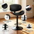 thumbnail image 4 of EDX Bar Stools Set of 2 for Kitchen Counter, Adjustable Bentwood Barstools, Modern PU Leather Upholstered Bar Chair with Back and Footrest, for Bar, Kitchen, Dining Room, Black, 4 of 8