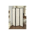 thumbnail image 2 of HomeStock Three Panel Folding Floor Screen - 70.25"H x 52"L x 0.75"W - Espresso Brown Frame with French Script Fabric, Functional & Stylish, 2 of 2