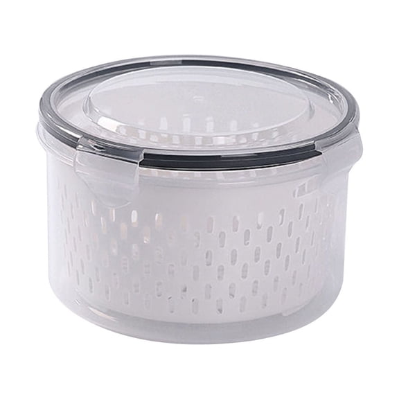 Tarmeek Kitchen Gadgets Fruit Vegetable Storage Containers for Fridge Draining Fresh Containers 3 in 1 Produce Storage Containers Large Organizer Bins with Lid & Colander