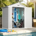 thumbnail image 3 of 6×4.4ft Storage Shed, Enyopro Resin Sheds with Floor, All-Weather Large Tool Plastic shed with Double Lockable Door, Bike Storage Resin Shed with Window for Garden,  Lawn,  Patio, 3 of 9