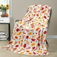 thumbnail image 5 of Cozy Fall Throw Blanket for Couch Autumn Leaves and Berries Blanket Fall Blankets and Throws, 60" x 50", 5 of 6