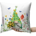thumbnail image 4 of Spring Decorations Pillow Covers Gnome Floral Throw Pillows Case 20 x 20 Butterfly Coloful Flowers Pillowcases Set of 2 Spring Day Decor for Indoor Living Room Bed, 4 of 6