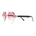 thumbnail image 3 of Womens Rimless Rhinestone Jewel Heart Shape Luxury Sunglasses Gold - Pink, 3 of 4