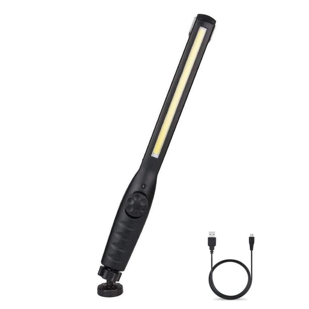 Luz de trabajo Luces de trabajo recargables, luz de inspección USB delgada Lámpara de trabajo LED con interruptor giratorio y base magnética giratoria de 360 °