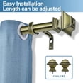 thumbnail image 3 of Urbanest Adjustable Single Curtain Rod Set Pila Finials – 1 -Inch Diameter, With Antique Brass Rod, 28–48 Inches, 3 of 6