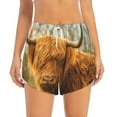 thumbnail image 2 of Goofa Yak Printed Women 2 in 1 Running Shorts,Quick Dry Athletic Workout Shorts,High Waisted Athletic Shorts with Liner Pockets-Large, 2 of 9