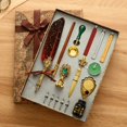 thumbnail image 1 of Juego de bolígrafos con logotipo en forma de corazón, estilo británico, estilo retro, dorado, para cumpleaños, 1 of 3