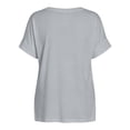thumbnail image 6 of Xijirk Women's V-Neck Tunic T-Shirt Loose Fit Short Sleeve with Side Slits Casual Summer Top for Daily Wear,2XL, 6 of 7