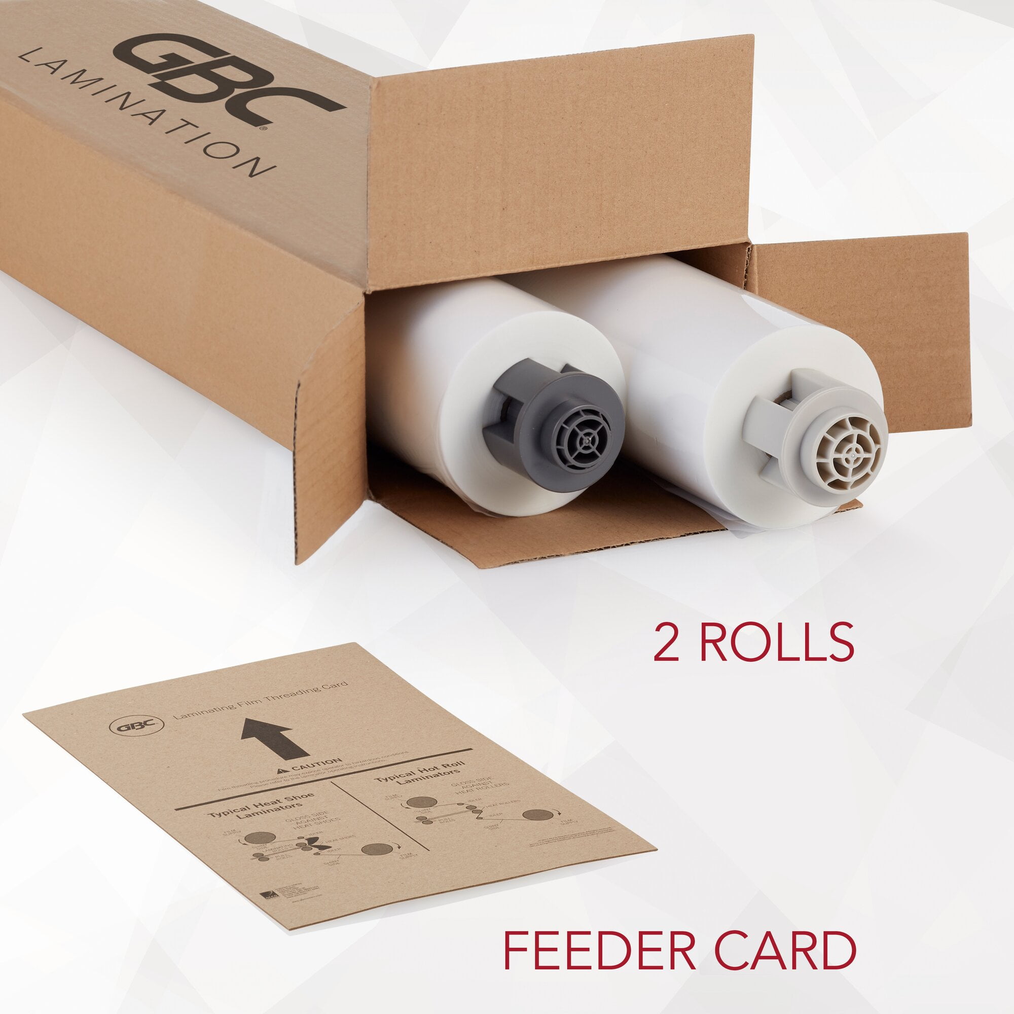 GBC EZLoad Gray End Cap Laminating Roll Film Low Temp Gloss 25 x 250 3 mil 1