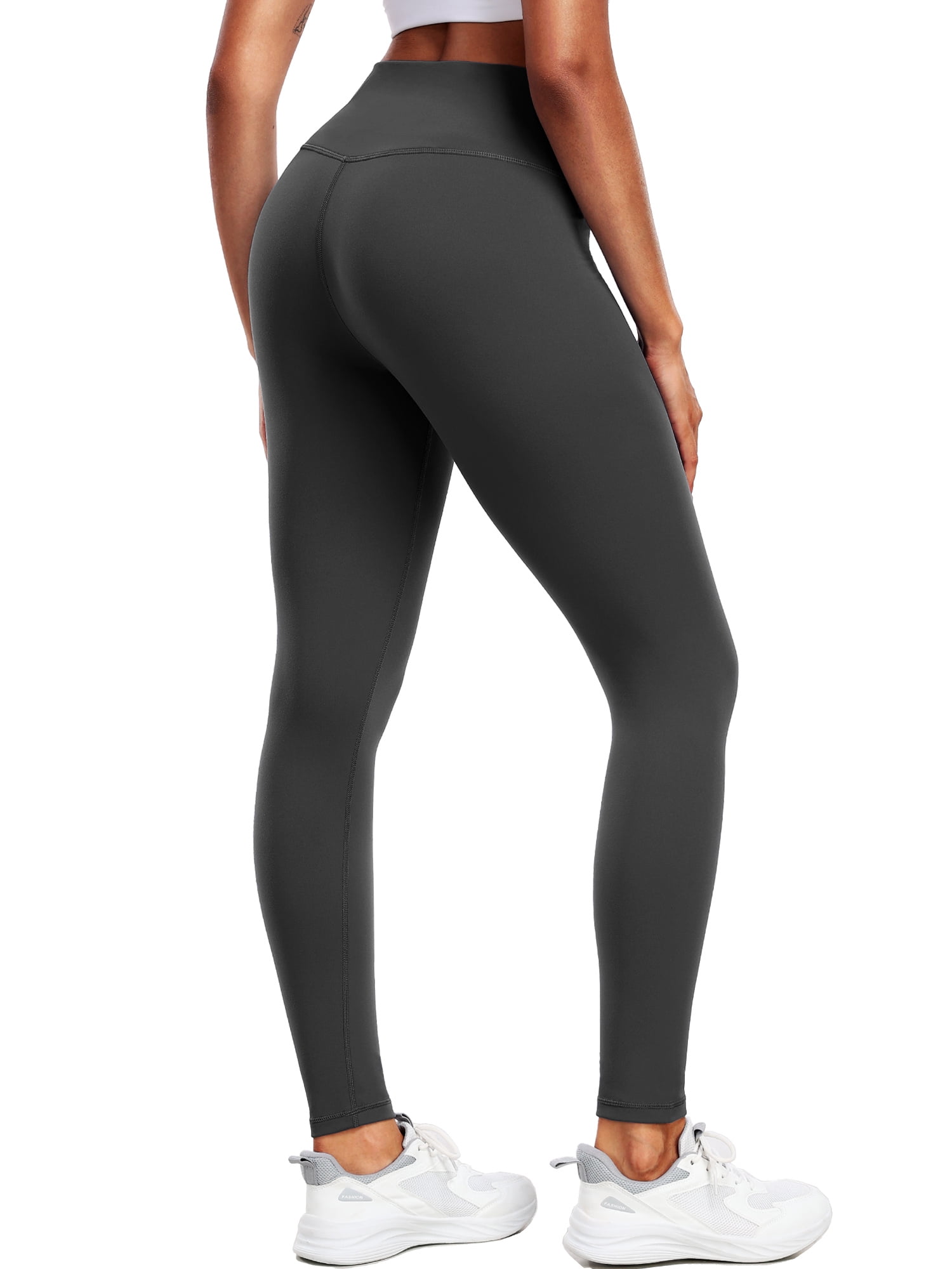 NELEUS ButterSoftFlex Womens Plus Size High Waist Legging for Yoga Workout Athletic Pants with Waistband Pocket,Black+Gray,US Size 2XL