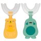 thumbnail image 1 of Cepillo de dientes de silicona con forma de U para bebé, cepillo de dientes de mano de 360 ​​grados con dibujos animados, 2 uds., 1 of 5