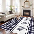 thumbnail image 2 of 6x9 Area Rugs for Living Room, Farmhouse Purple Plaid Non Slip Area Rugs for Kitchen Bedroom Entryway, Vintage Country Cock Checkered Washable Carpet Runner Rug Floor Mats for Bedroom Home Decor, 2 of 8