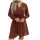 thumbnail image 1 of Vestido de mujer con estampado de cuello en V de primavera casual de moda para mujer Fridja  yut5535, 1 of 8