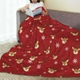 thumbnail image 6 of Vsdgher Reindeer Faces Festive Red Ultra-Soft Micro flannel Blanket Throw Blankets for Couch Sofa, Bed (4 sizes)-50"x40", 6 of 7