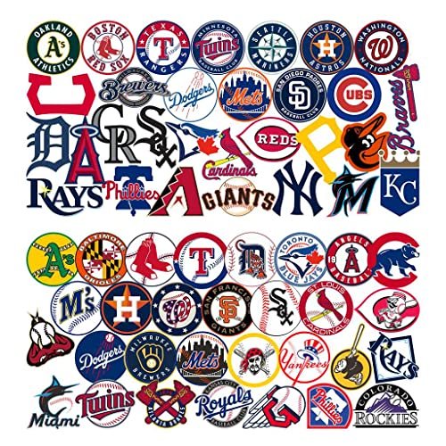 Título del producto: Pegatinas deportivas AcAliA 60 piezas, logo equipos béisbol + logos Hydroflask (60M)