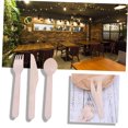 thumbnail image 4 of KAJNBN 150Pcs Disposable Wooden Utensils Set Beige Wood Cutlery for Kitchen Picnic Wedding, 4 of 8