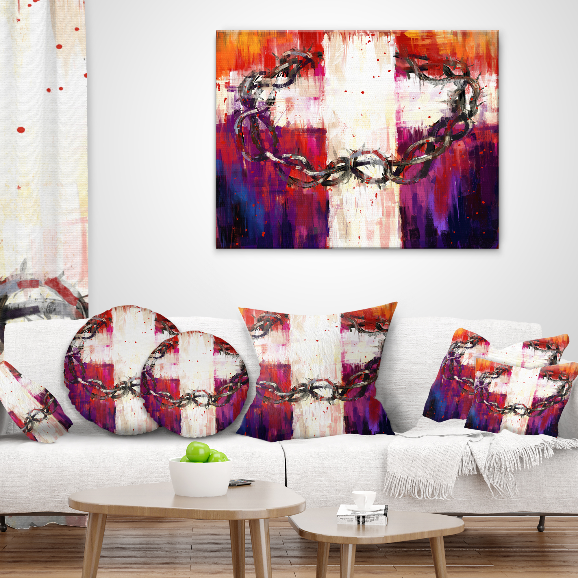 Designart Crown of Thorns - Abstract Throw Pillow - 12x20