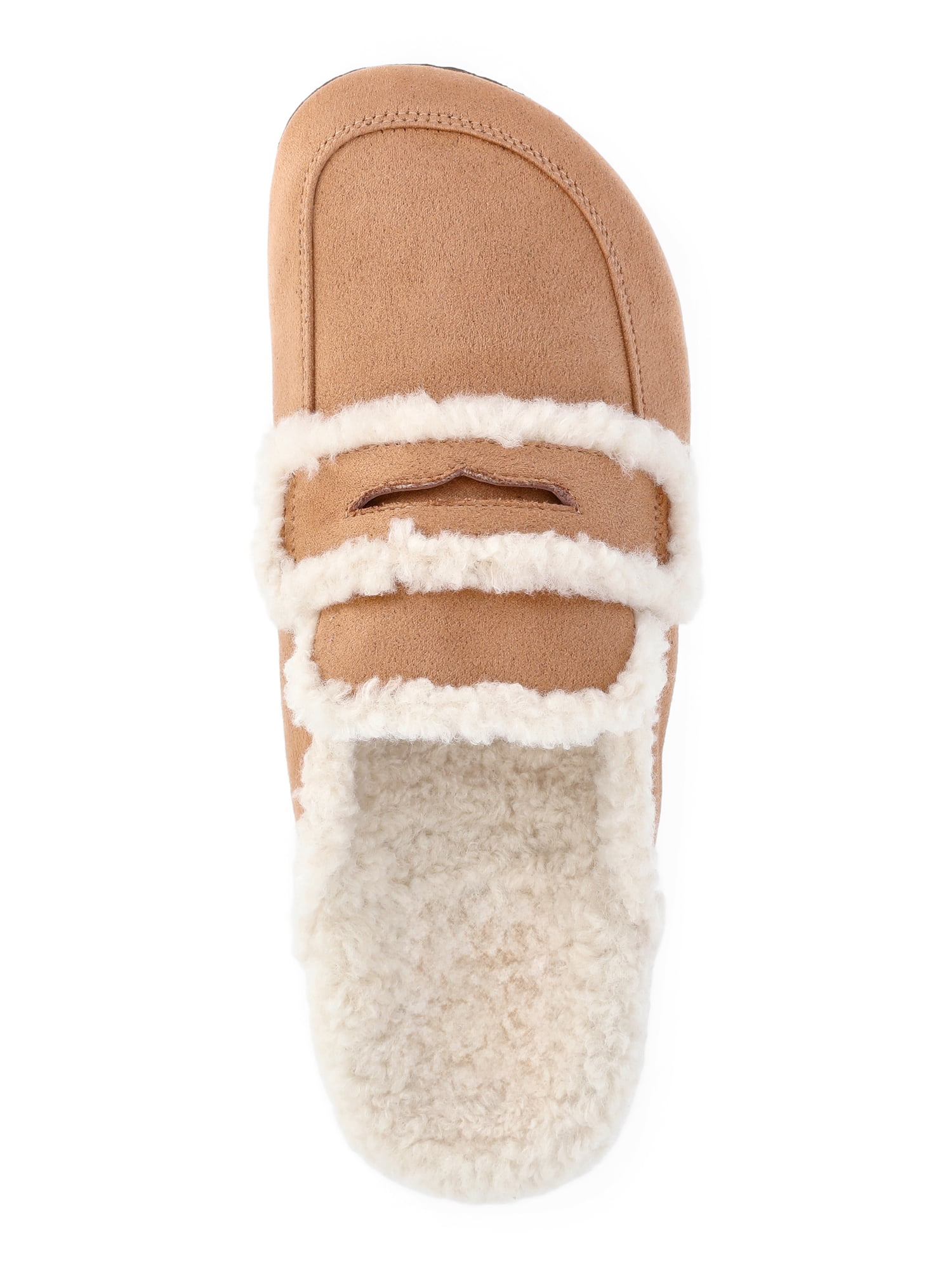 Time and Tru Women's Faux Shearling Slide On Loafers