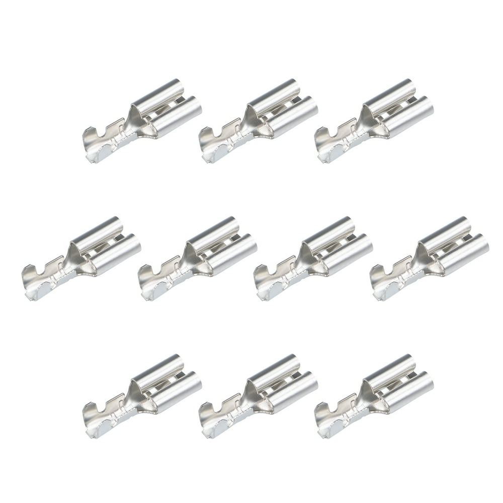 10pcs 4.8mm Crimp Terminal Female Spade Connector w/ Insulating Sleeve