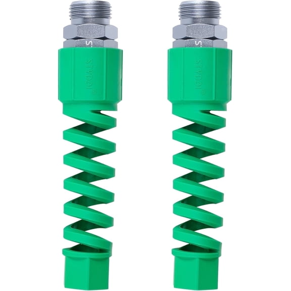 STYDDI 2 Pack Metal Male Heavy Duty 5/8-inch Garden Hose Replacement Ends Connector with Plastic Bend Restrictor, Male Water Hose Coupler Repair Fitting with Kink Absorber Kit for 5/8" Garden Hose