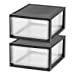 thumbnail image 3 of IRIS USA Stackable Storage Drawer, Plastic Drawer Organizer with Clear Doors for Pantry, Bedroom, Closet, Desk, Kitchen, Home and Office De-Clutter, Store Under-Sink, Shoes and Crafts - Black, 2 Pack, 3 of 15