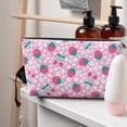 thumbnail image 5 of Toiletry Bag, Cute Berry Strawberry Flower Leather Waterproof Travel Makeup Cosmetic Bag Organizer, Large Capacity Toiletry Bag for Travel Size Toiletries, Skin Care Bag for Women, 5 of 8