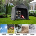 thumbnail image 2 of Mellcom 6' x 6' x 7' Outdoor Storage Shed, Carport Canopy, Portable Shelter, for Bike, Motorcycle, Garden Storage, 2 of 7