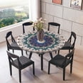 thumbnail image 2 of Elastic Edged Waterproof Backed Fitted Table Cover Tableclothes Style I 1.5m, 2 of 8
