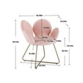 thumbnail image 4 of Accent Chair Set of 2, Modern Teddy Upholstered Vanity Desk Chairs with Cross Metal Legs, Comfy Cute Single Sofa Chair Leisure Armchairs with Soft Cushion for Living Room Bedroom Dining Room, Pink, 4 of 7